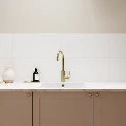 Carrelage mural intérieur blanc mat à cannelures fines L.60 x l.30 cm x ép.9 mm, Perouso-GoodHome Best