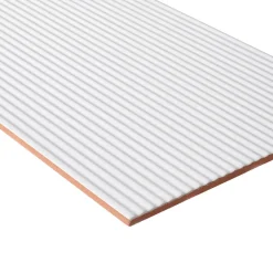 Carrelage mural intérieur blanc mat à cannelures fines L.60 x l.30 cm x ép.9 mm, Perouso-GoodHome Best