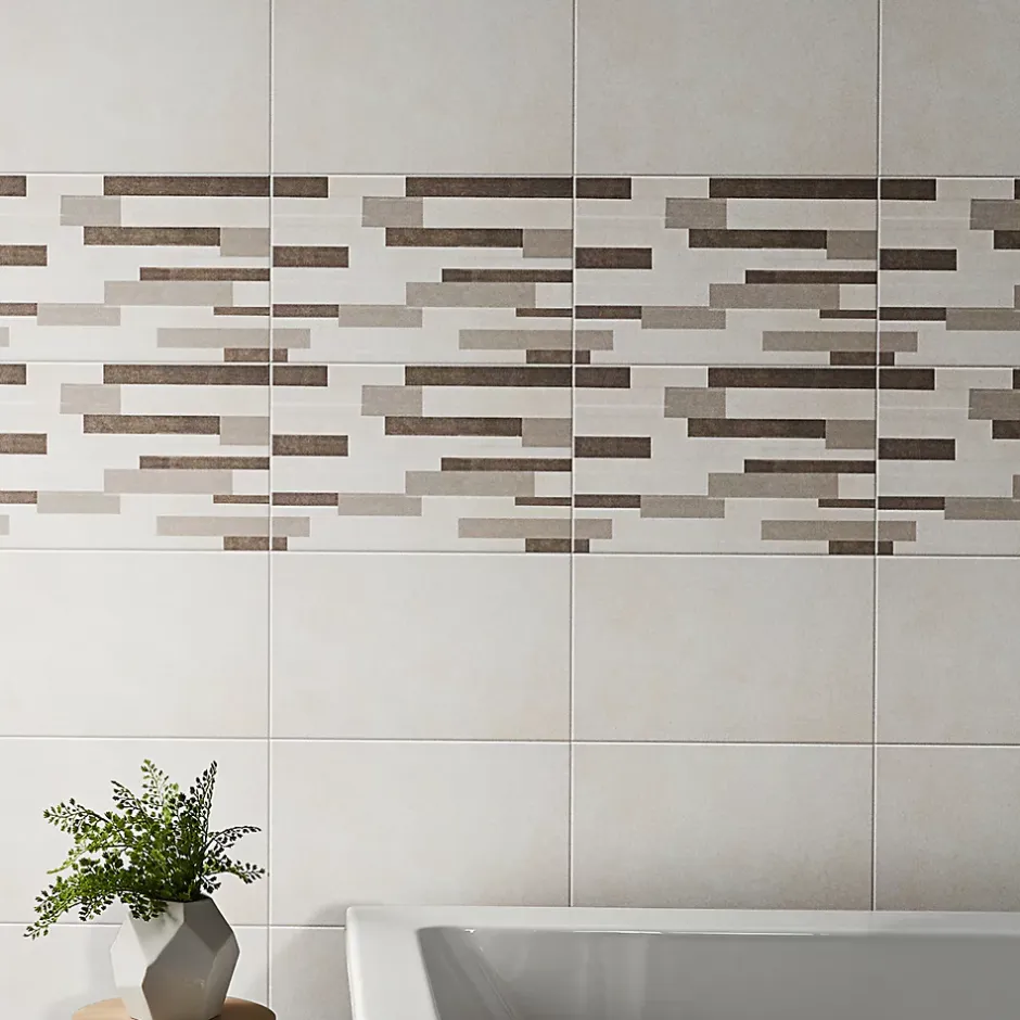 Carrelage mural intérieur effet béton ivoire L.40 x l.25 cm x ép.8,8 mm, Cimenti- Outlet