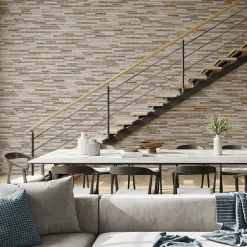 Lux Mosaic Carrelage Mural Intérieur/Extérieur Grès cérame Premium 15x45 cm Amsterdam Old Rectangulaire Effet Brique