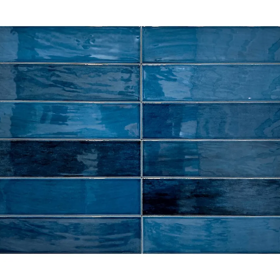 Lux Mosaic Carrelage mural intérieur/exterieur. Grès cérame Zellige Blue 7x28cm