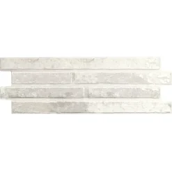 Carrelage Mural Intérieur/Extérieur Grès cérame Premium 15x45 cm Harlem White Rectangulaire Effet Brique Émailée-Lux Mosaic Clearance