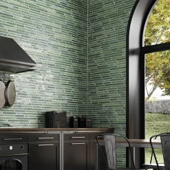 Lux Mosaic Carrelage Mural Intérieur/Extérieur Grès cérame Premium 15x45 cm Harlem Garden Rectangulaire Effet Brique Émailée