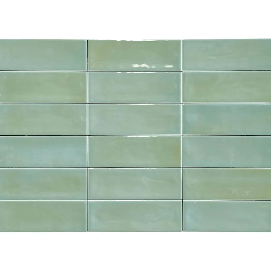 Carrelage Mural Mini Metro 5x15cm Premium. Beret Moss Brillant-Lux Mosaic Outlet