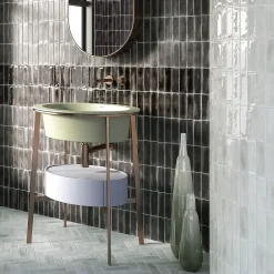 Lux Mosaic Carrelage Mural Mini Metro 5x15cm Premium. Beret Coal Matt