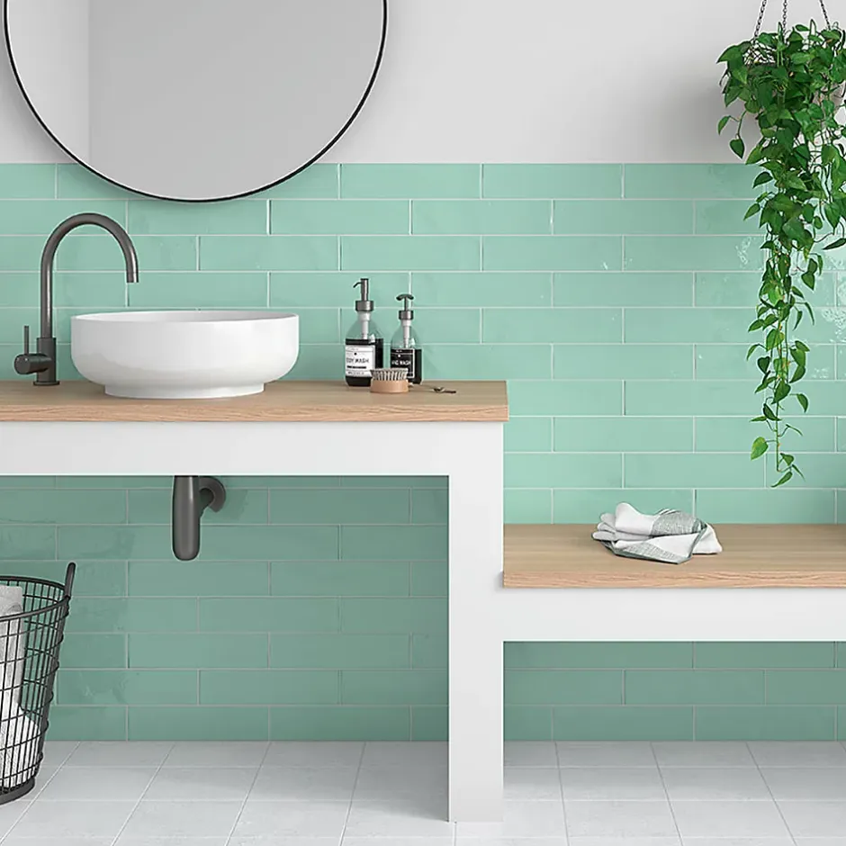 Carrelage Mural Premium Bristol Mint 7,5x30cm-Lux Mosaic Outlet