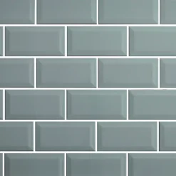 Carrelage mural vert clair brillant effet métro L.20 x l.10 cm x ép.7,3 mm, Trentie-GoodHome Outlet