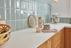 Carrelage mural vert clair brillant effet métro L.20 x l.10 cm x ép.7,3 mm, Trentie-GoodHome Outlet