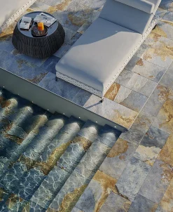 Allocarrelage Carrelage Pierre de Bali 30x60 Thai Subak Azur R11 -