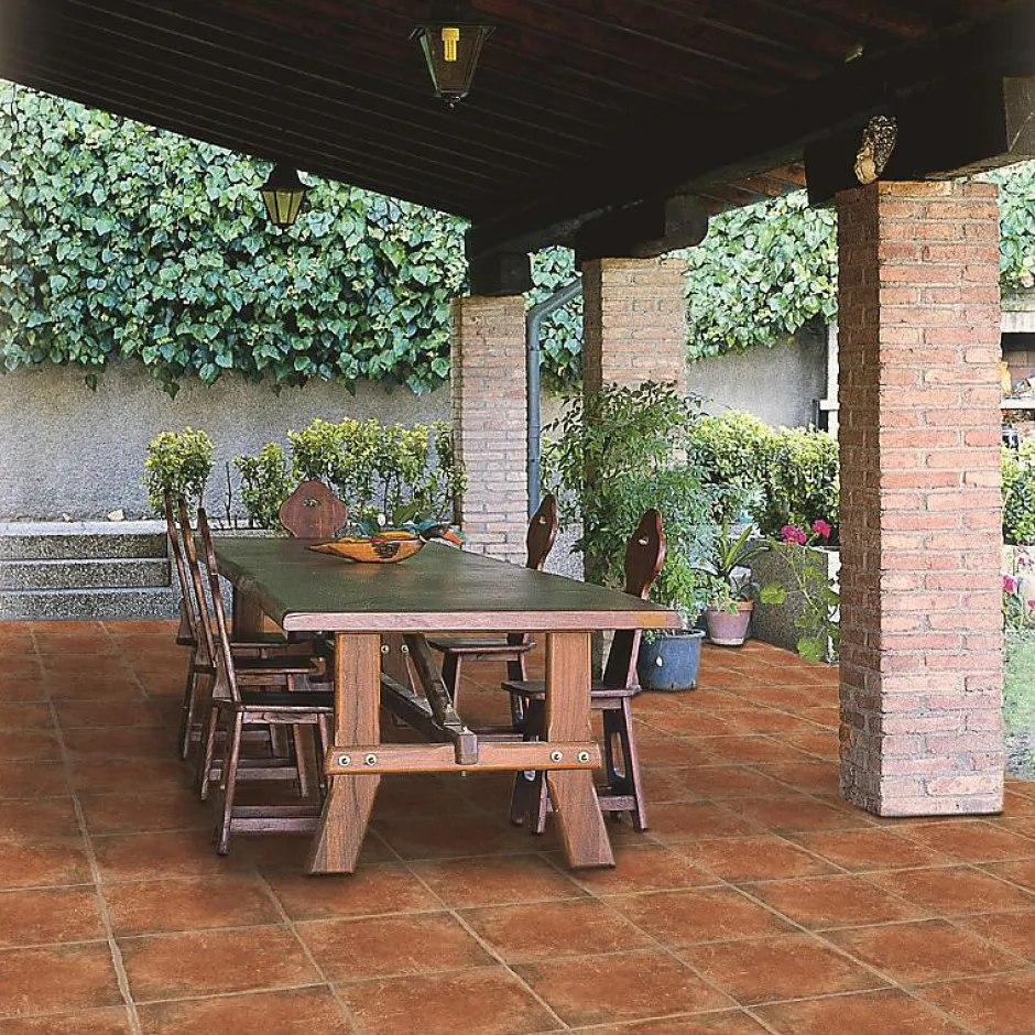 Carrelage pont du Gard - Cuir, Extérieur - 29,5 cm x 29,5 cm x 0,8 cm - Vendu au m²-Ligerio