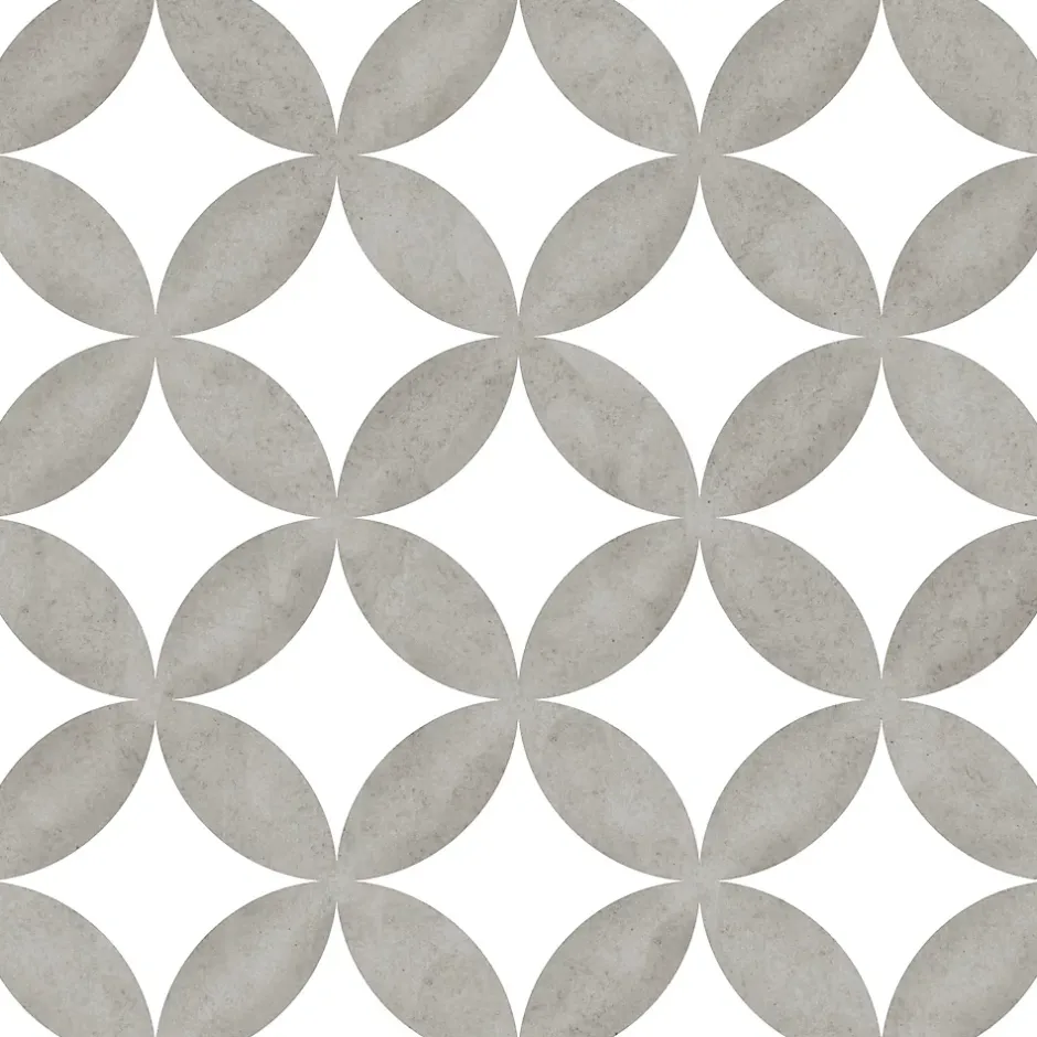 Lux Mosaic Carrelage premium effect ciment mat District Circles Grise 20x20 cm