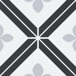 Carrelage premium effect ciment mat Fleur 20x20 cm-Lux Mosaic New