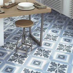 Carrelage premium effect ciment mat Max Blue 20x20cm-Lux Mosaic Clearance