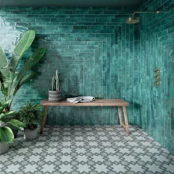 Carrelage Premium Nissel Emerald 7,5x30 cm Brillant Design Rustique-Industrie pour Murs Intérieurs-Lux Mosaic Discount