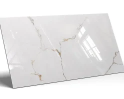 Ilcom Carrelage rectifié pour sol ou mur intérieur ou extérieur 60 cm x 120 cm - Torrence white