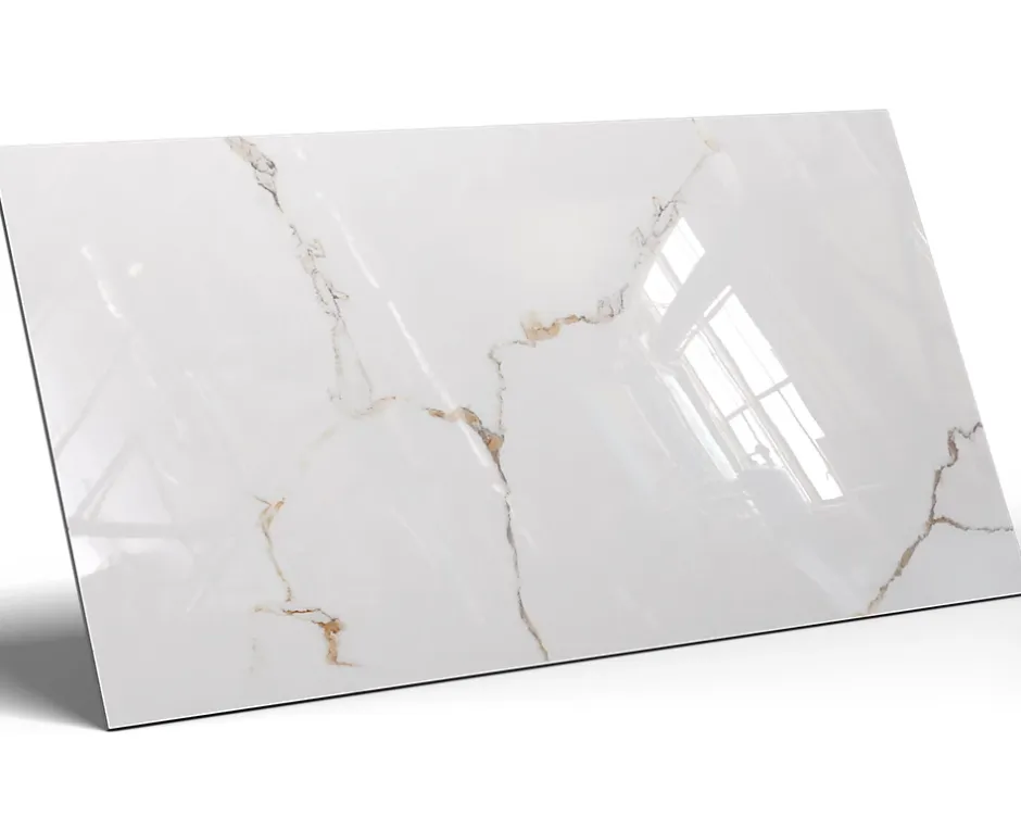 Ilcom Carrelage rectifié pour sol ou mur intérieur ou extérieur 60 cm x 120 cm - Torrence white