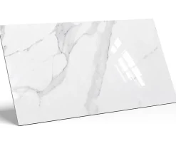 Carrelage rectifié pour sol ou mur intérieur ou extérieur 60 cm x 120 cm - Swiss White Grey-Ilcom Discount