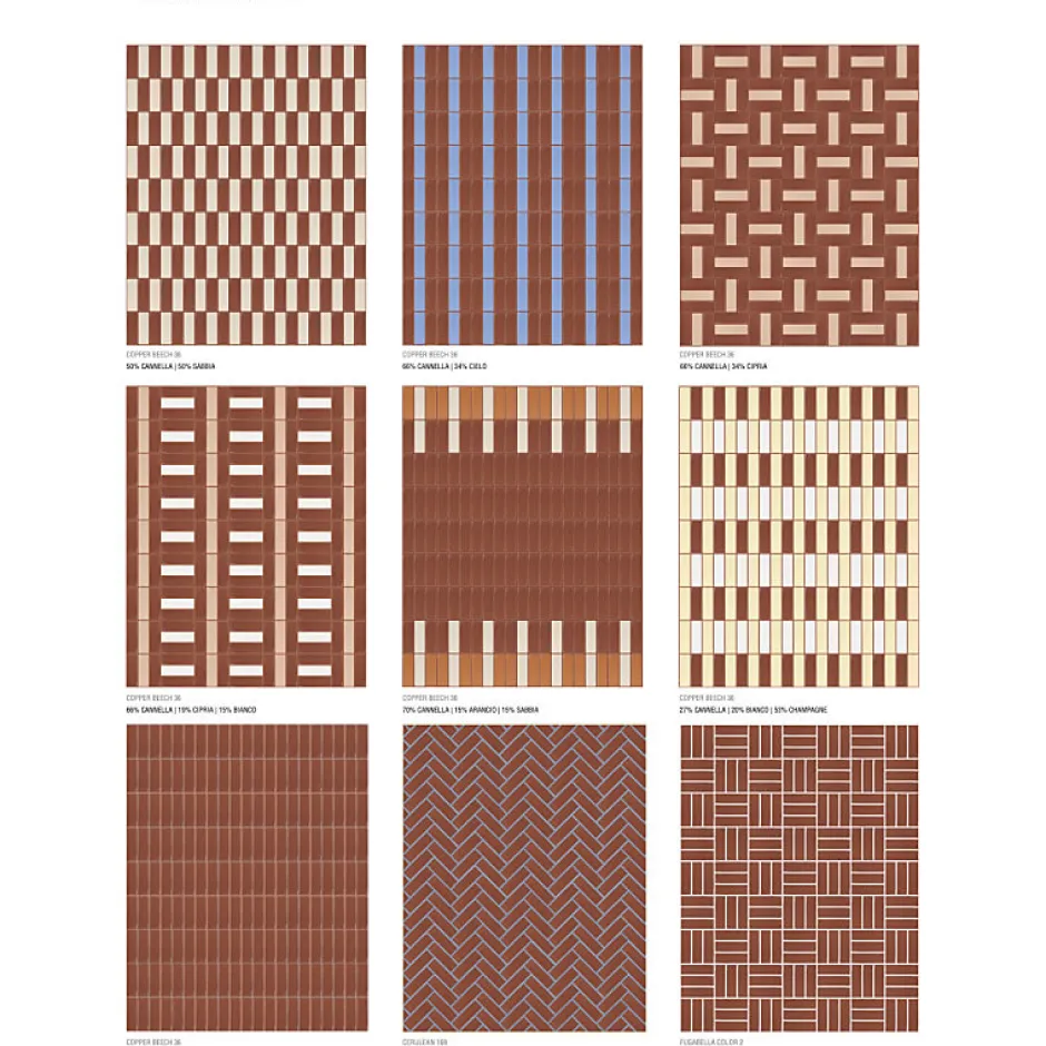 Aelle Carrelage Carrelage sol / mur briquette rectangulaire uni rouge brillant 5X15 cm FÄRGBLOCK LUCIDO CANNELLA FGB110L