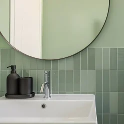 Aelle Carrelage Carrelage sol / mur briquette rectangulaire uni vert menthe brillant 5X15 cm FÄRGBLOCK LUCIDO MENTA FGB106L