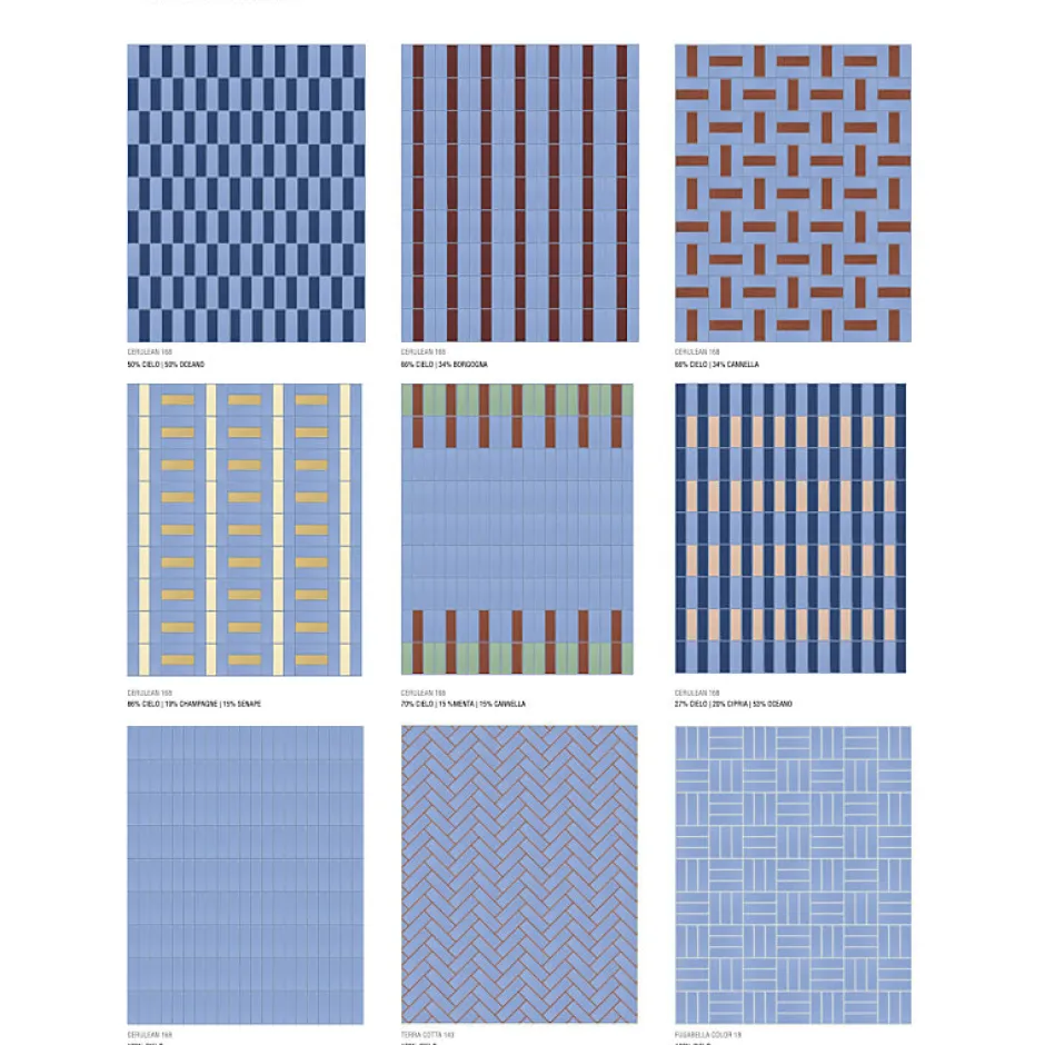 Aelle Carrelage Carrelage sol / mur briquette rectangulaire uni bleu mate 5X15 cm FÄRGBLOCK MATT CIELO FGB117M
