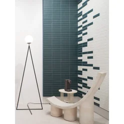 Carrelage sol / mur brique uni bleu vert 5,6x23,2 cm MODULO BASE MUSCHIO-Aelle Carrelage Best