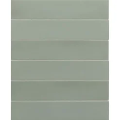 Eiffel art construction Carrelage sol / mur brique effet béton vert menthe mate 6x30 cm WADI MINT
