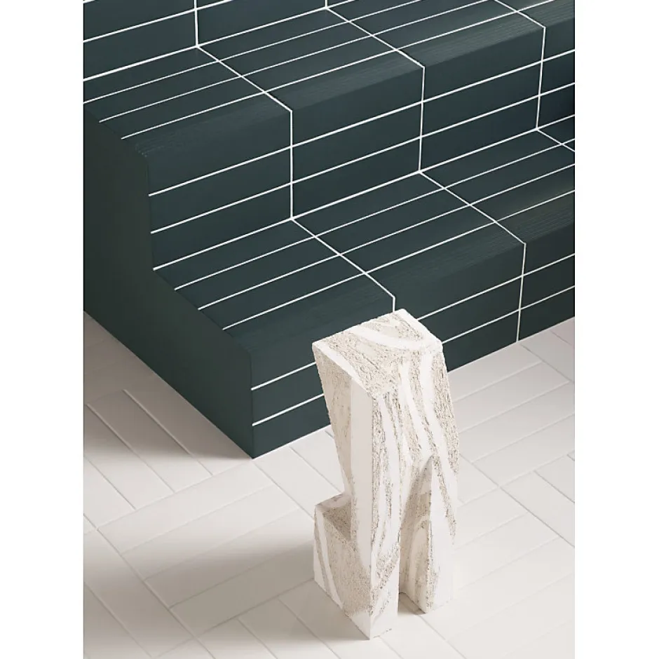 Carrelage sol / mur brique uni noir 5,6x23,2 cm MODULO BASE CARBONE-Aelle Carrelage