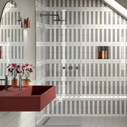 Carrelage sol / mur briquette rectangulaire uni cendre brillant 5X15 cm FÄRGBLOCK LUCIDO CENERE FGB103L-Aelle Carrelage Sale