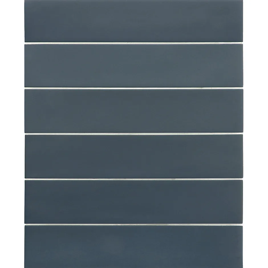 Carrelage sol / mur brique effet béton bleu pétrole mate 6x30 cm WADI INDACO-Eiffel art construction Sale