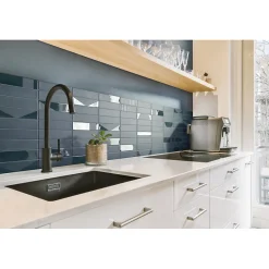 Carrelage sol / mur brique effet béton bleu pétrole mate 6x30 cm WADI INDACO-Eiffel art construction Sale