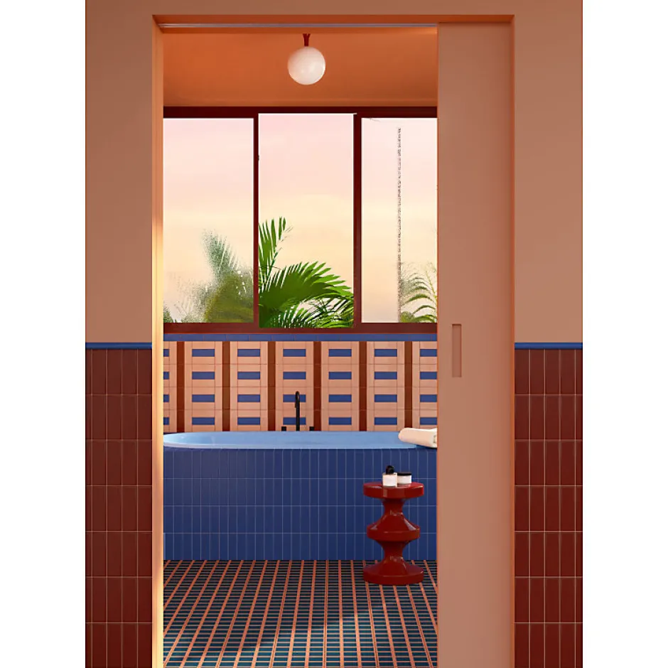 Aelle Carrelage Carrelage sol / mur briquette rectangulaire uni rose brillant 5X15 cm FÄRGBLOCK LUCIDO CIPRIA FGB108L