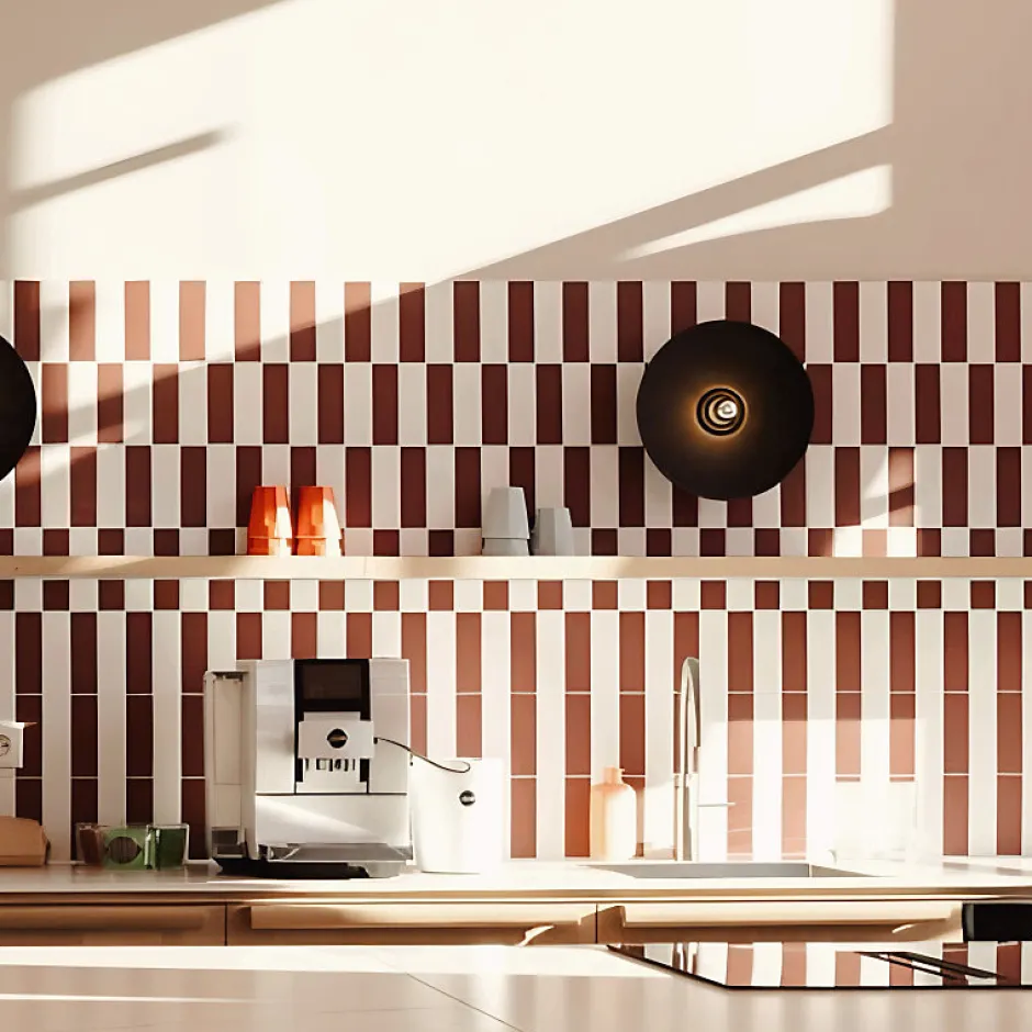 Carrelage sol / mur briquette rectangulaire uni rouge mate 5X15 cm FÄRGBLOCK MATT BORGOGNA FGB 124M-Aelle Carrelage Sale