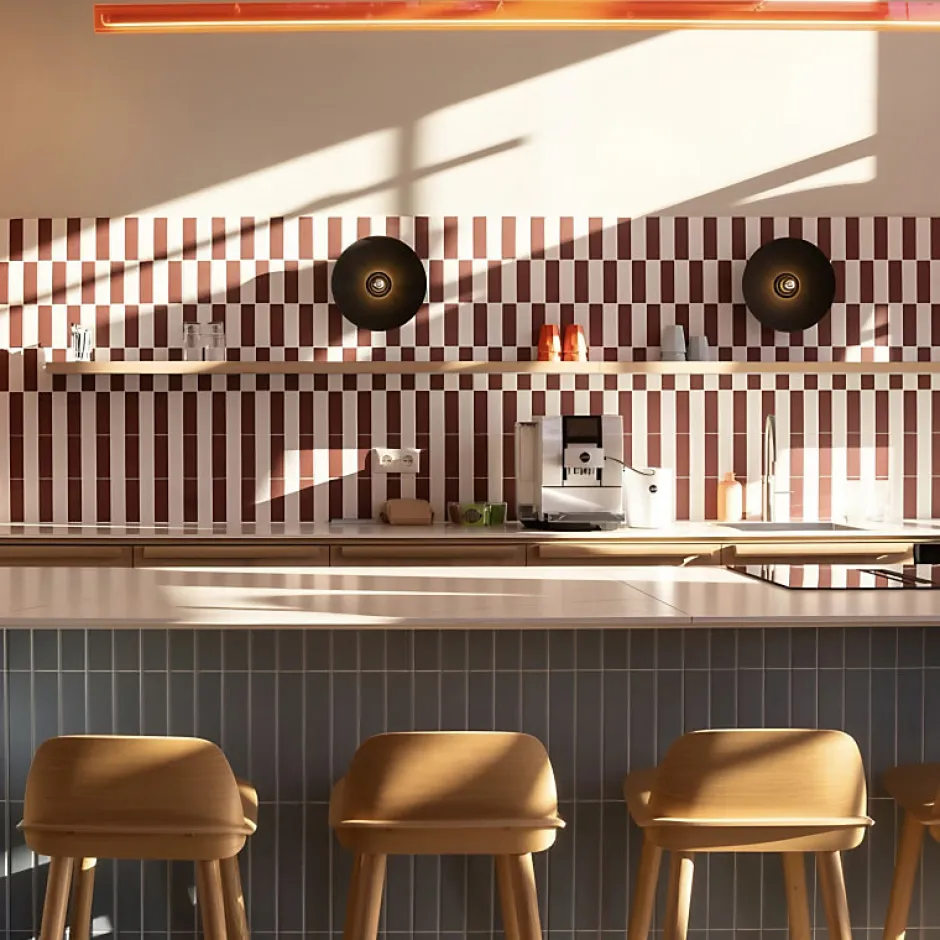 Carrelage sol / mur briquette rectangulaire uni rouge mate 5X15 cm FÄRGBLOCK MATT BORGOGNA FGB 124M-Aelle Carrelage Sale