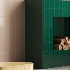 Aelle Carrelage Carrelage sol / mur briquette rectangulaire uni vert émeraude brillant 5X15 cm FÄRGBLOCK LUCIDO SMERALDO FGB107L