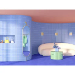 Carrelage sol / mur briquette rectangulaire uni bleu brillant 5X15 cm FÄRGBLOCK LUCIDO CIELO FGB104L-Aelle Carrelage