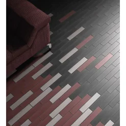 Eiffel art construction Carrelage sol / mur brique effet béton noir mate 6x30 cm WADI NOIR