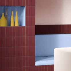 Carrelage sol / mur briquette rectangulaire uni rouge brillant 5X15 cm FÄRGBLOCK LUCIDO BORGOGNA FGB111L-Aelle Carrelage Discount