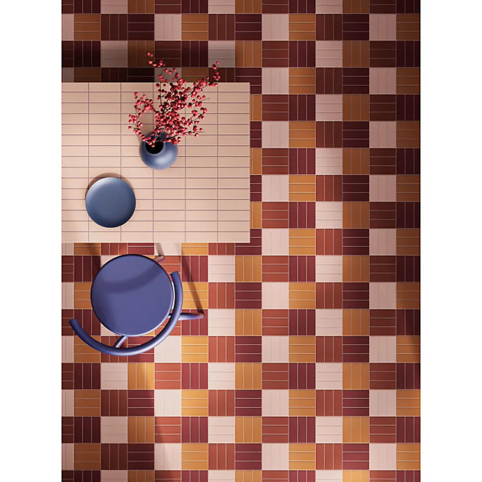 Carrelage sol / mur briquette rectangulaire uni rouge brillant 5X15 cm FÄRGBLOCK LUCIDO BORGOGNA FGB111L-Aelle Carrelage Discount