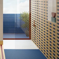 Carrelage sol / mur briquette rectangulaire uni bleu foncé brillant 5X15 cm FÄRGBLOCK LUCIDO OCEANO FGB105L-Aelle Carrelage Best