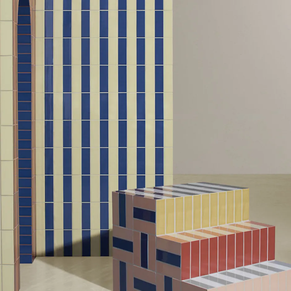 Carrelage sol / mur briquette rectangulaire uni bleu foncé brillant 5X15 cm FÄRGBLOCK LUCIDO OCEANO FGB105L-Aelle Carrelage Best