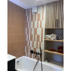 Aelle Carrelage Carrelage sol / mur brique à relief uni terracotta 5,6x23,2 cm MODULO INCISO MATTONE