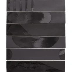 Carrelage sol / mur brique déco mixe mate et brillant effet béton noir 6x30 cm WADI DECOR NOIR-Aelle Carrelage Clearance