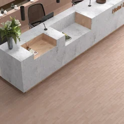 Aelle Carrelage Carrelage sol / mur brique déco mixe mate et brillant effet béton taupe 6x30 cm WADI DECOR TAUPE