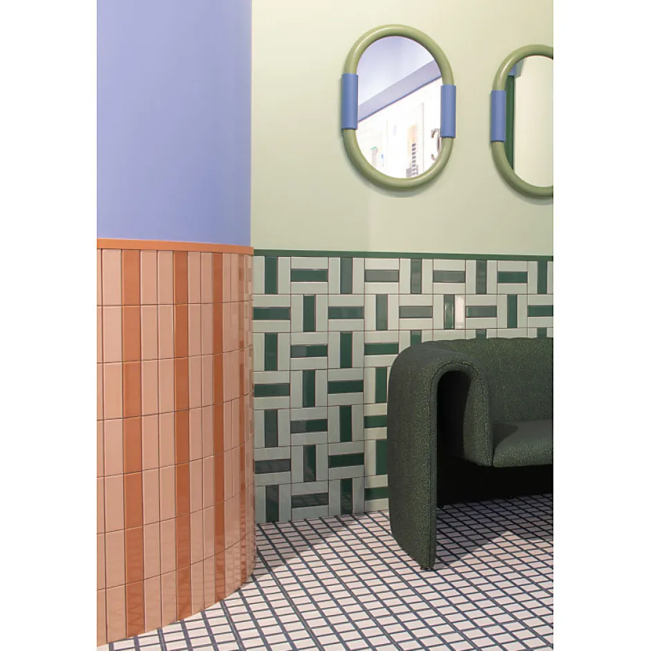 Carrelage sol / mur briquette rectangulaire uni orange brillant 5X15 cm FÄRGBLOCK LUCIDO ARANCIO FGB109L-Aelle Carrelage Discount