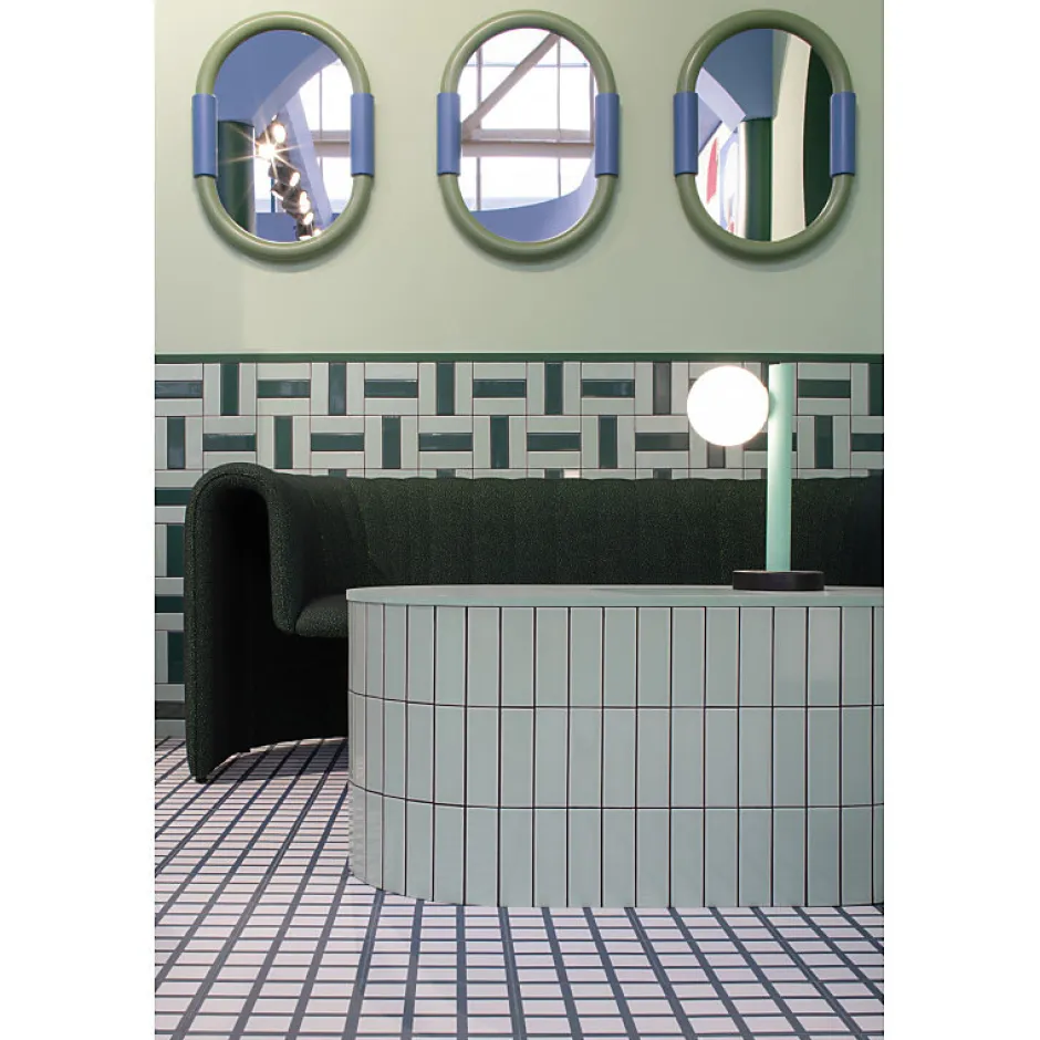 Aelle Carrelage Carrelage sol / mur briquette rectangulaire uni vert menthe mate 5X15 cm FÄRGBLOCK MATT MENTA FGB119M