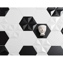 Carrelage sol / mur brique à relief uni bleu vert 5,6x23,2 cm MODULO TONDI MUSCHIO-Aelle Carrelage New