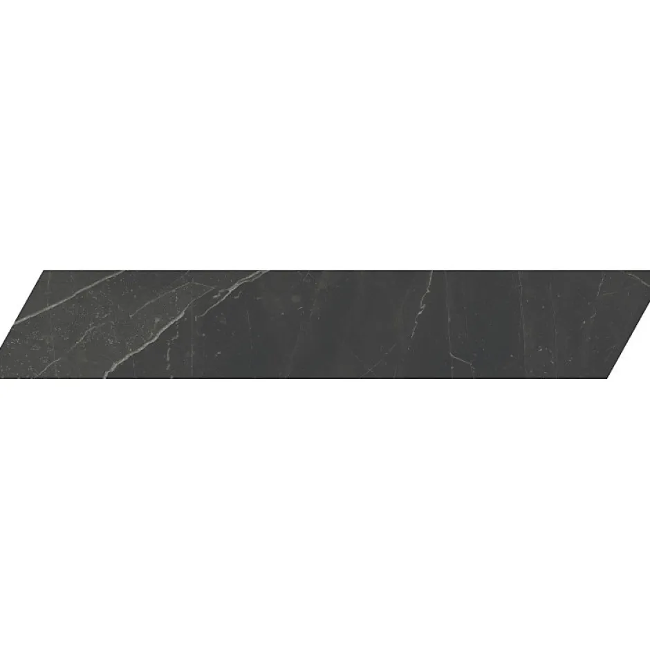Aelle Carrelage Carrelage sol / mur chevron effet marbre noir 7,4X45 cmm - SCULTOREA Dark diamond chevron J475