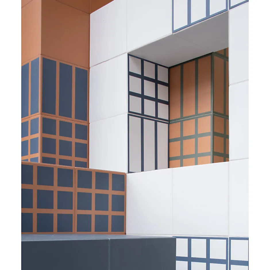 Aelle Carrelage Carrelage sol / mur décor mosaique vert et terracotta 18,6x18,6 cm OLTRE9 Verde Cotto