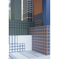 Aelle Carrelage Carrelage sol / mur décor mosaique terracotta et bleu 18,6x18,6 cm OLTRE9 Cotto Blu