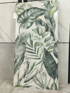 Itaca Carrelage sol / mur décoratif floral SYRIA OLIVE l.60 x L.120 cm Mat